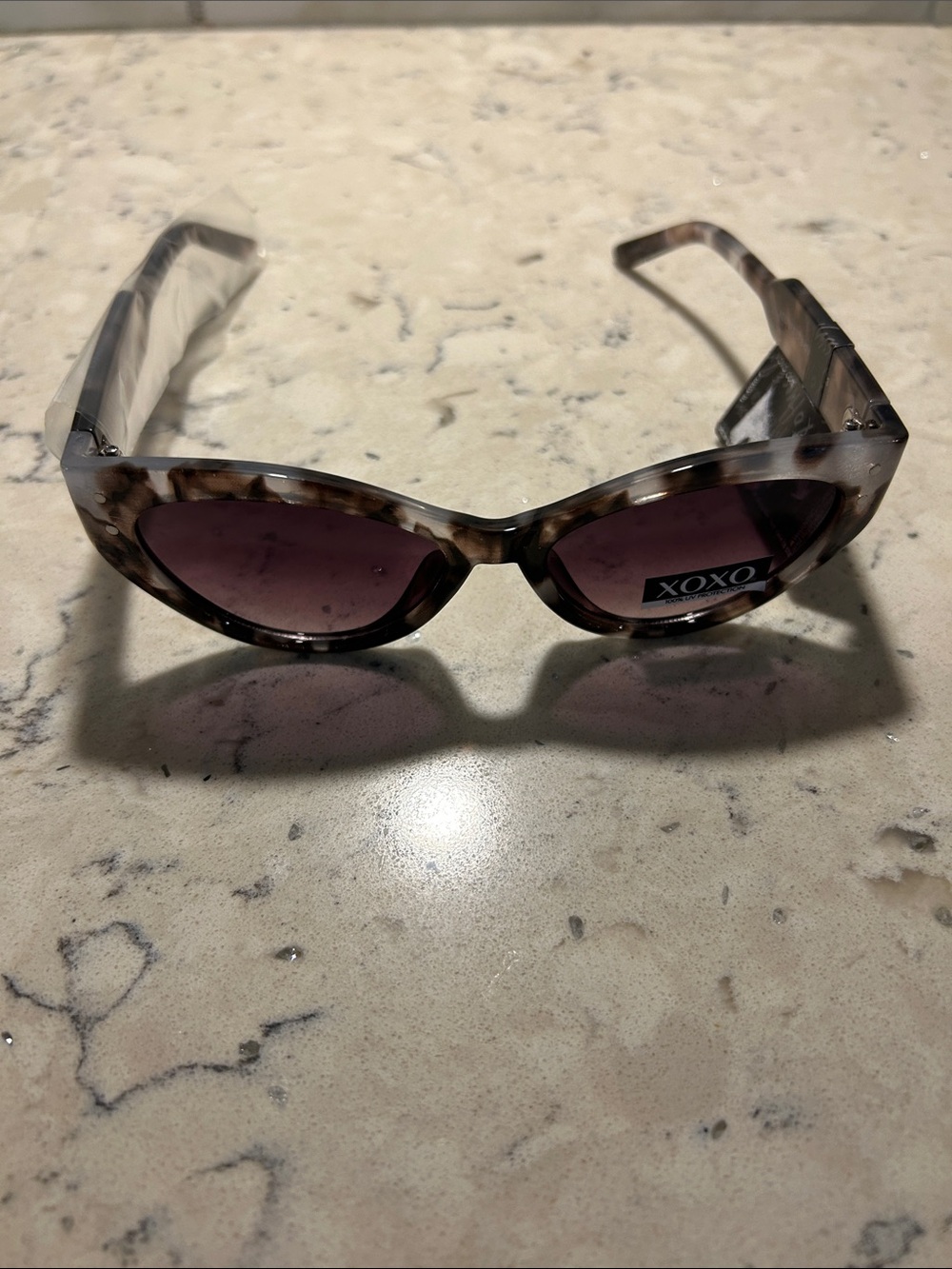 XOXO Women's Tortoiseshell Cat-Eye Sunglasses - Purple Lenses - Picture 5 of 6